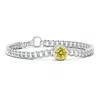Angara Bezel-set Round Fancy Intense Yellow Diamond Chain Bracelet