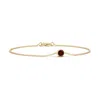 Angara Bezel-set Round Garnet Chain Bracelet In Yellow Gold/rich Red