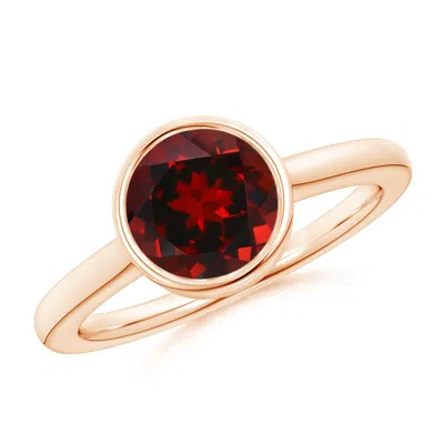Angara Bezel-set Round Garnet Solitaire Engagement Ring In Red