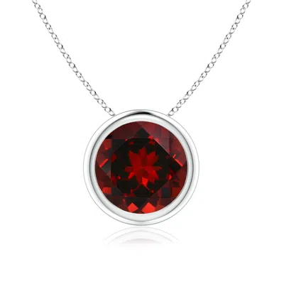 Angara Bezel-set Round Garnet Solitaire Pendant In Metallic