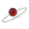 Angara Bezel Set Round Garnet Stackable Ring In White Gold/medium Red