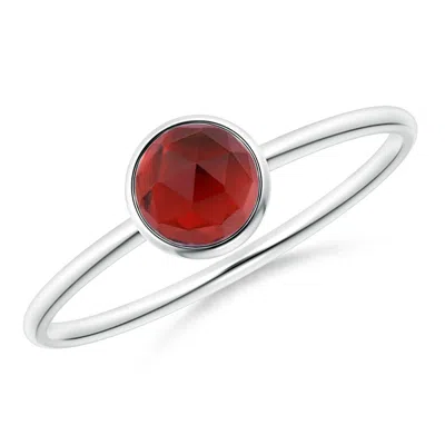 Angara Bezel Set Round Garnet Stackable Ring In Red