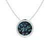 Angara Bezel-set Round Lab-grown Alexandrite Solitaire Pendant In White Gold/bluish Green Changing To Brownish Or Pinkish Purple