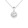 Angara Bezel-set Round Lab-grown Diamond Solitaire Pendant In White Gold/f-g