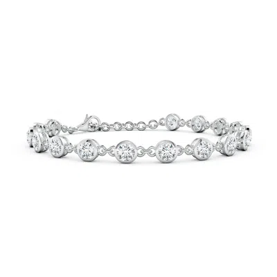 Angara Bezel-set Round Lab-grown Diamond Tennis Bracelet In White