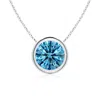Angara Bezel-set Round Lab-grown Fancy Intense Blue Diamond Solitaire Necklace In White Gold/fancy Intense