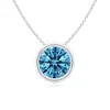 Angara Bezel-set Round Lab-grown Fancy Intense Blue Diamond Solitaire Pendant In White Gold/fancy Intense