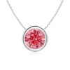 Angara Bezel-set Round Lab-grown Fancy Intense Pink Diamond Solitaire Necklace In White Gold/fancy Intense