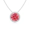 Angara Bezel-set Round Lab-grown Fancy Intense Pink Diamond Solitaire Pendant In White Gold/fancy Intense