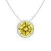 Angara Bezel-set Round Lab-grown Fancy Intense Yellow Diamond Solitaire Pendant In White Gold/fancy Intense