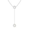 Angara Bezel-set Round Moonstone Lariat Style Necklace In White Gold/white