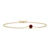 Angara Bezel-set Round Ruby Chain Bracelet In Yellow Gold/deep Rich Red