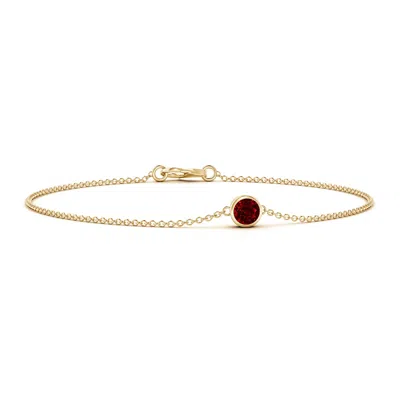 Angara Bezel-set Round Ruby Chain Bracelet In Gold