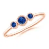 Angara Bezel-set Round Sapphire Three Stone Ring
