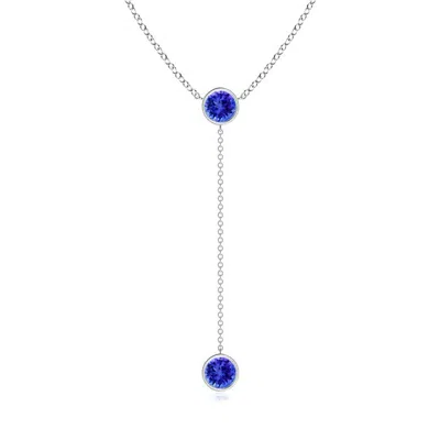 Angara Bezel-set Round Tanzanite Lariat Style Necklace In Blue
