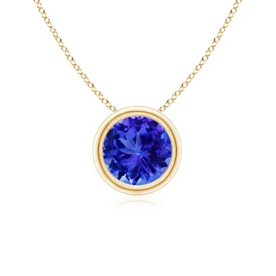 Angara Bezel-set Round Tanzanite Solitaire Pendant In Gold
