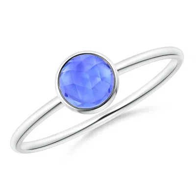 Angara Bezel Set Round Tanzanite Stackable Ring In Metallic