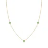 Angara Bezel-set Round Tsavorite Chain Necklace In Yellow Gold/bright Deep Green