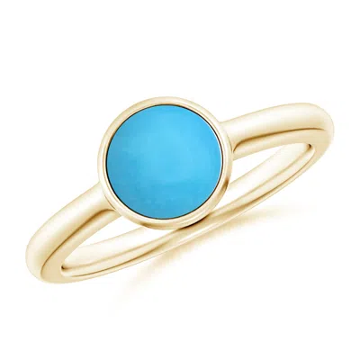 Angara Bezel-set Round Turquoise Solitaire Engagement Ring In Gold