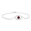 Angara Bezel-set Ruby And Diamond Evil Eye Bracelet In White Gold/deep Rich Red
