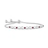 Angara Bezel-set Ruby Infinity Bolo Bracelet In White Gold/deep Rich Red
