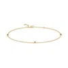 Angara Bezel-set Ruby Station Adjustable Ankle Bracelet In Yellow Gold/deep Rich Red