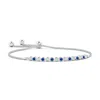 Angara Bezel-set Sapphire And Diamond Tennis Bolo Bracelet In White Gold/medium To Rich Blue