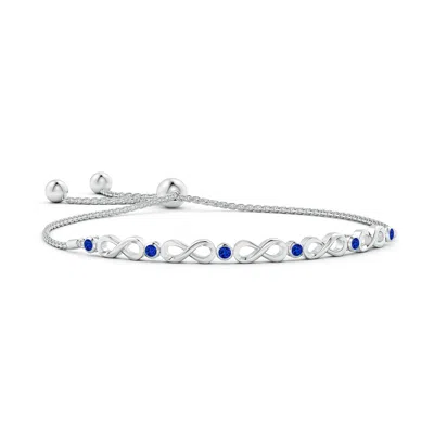 Angara Bezel-set Sapphire Infinity Bolo Bracelet In Metallic