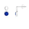 Angara Bezel-set Sapphire Infinity Stud Earrings With Diamonds In White Gold/deep Rich Blue