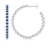 Angara Bezel-set Sapphire Inside-out Large Hoop Earrings In White Gold/medium To Rich Blue