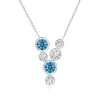 Angara Bezel-set Scattered Fancy Intense Blue And White Diamond Necklace In White Gold/fancy Intense