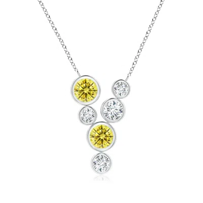 Angara Bezel-set Scattered Fancy Intense Yellow And White Diamond Necklace