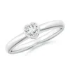 Angara Bezel-set Solitaire Heart Diamond Promise Ring In White Gold/h