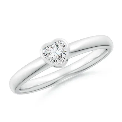 Angara Bezel-set Solitaire Heart Diamond Promise Ring In Metallic