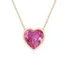 Angara Bezel-set Solitaire Heart Pink Sapphire Pendant In Yellow Gold/rich Pink
