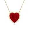 Angara Bezel-set Solitaire Heart Ruby Pendant In Yellow Gold/medium Red