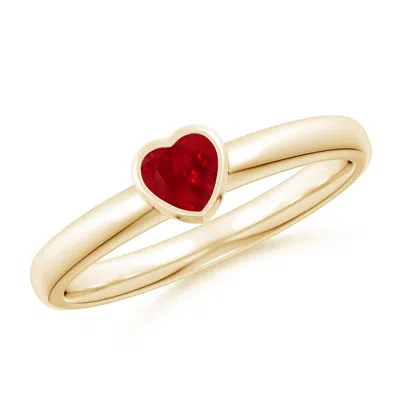 Angara Bezel-set Solitaire Heart Ruby Promise Ring In Gold