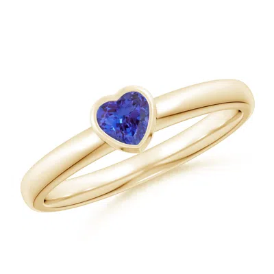 Angara Bezel-set Solitaire Heart Tanzanite Promise Ring In Gold