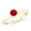 Angara Bezel-set Solitaire Round Ruby Stackable Ring
