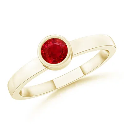 Angara Bezel-set Solitaire Round Ruby Stackable Ring