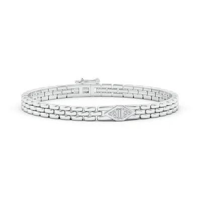 Angara Bezel-set Triangle And Baguette Diamond Bracelet In Metallic