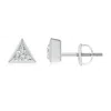 Angara Bezel-set Triangular Diamond Solitaire Stud Earrings In White Gold/h