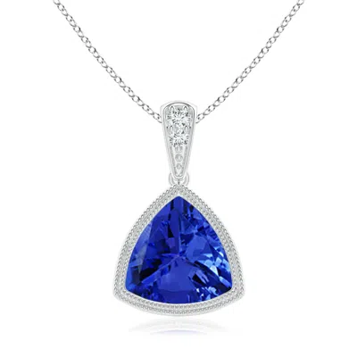 Angara Bezel-set Trillion Tanzanite Pendant With Milgrain In Blue
