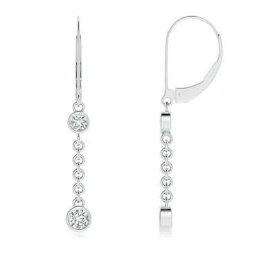 Angara Bezel-set Two Stone Diamond Leverback Drop Earrings In Metallic