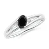 Angara Black Onyx And Diamond Split Shank Ring In White Gold