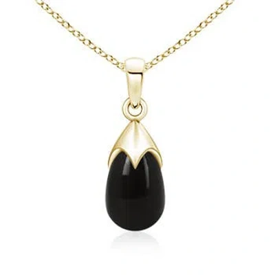 Angara Black Onyx Drop Pendant In Gold
