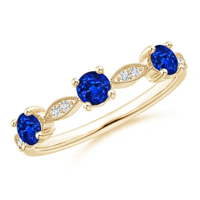 Angara Blue Sapphire & Diamond Marquise And Dot Ring