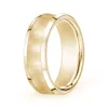 Angara Brushed Finish Concave Wedding Band With Beveled Edges In Yellow Gold