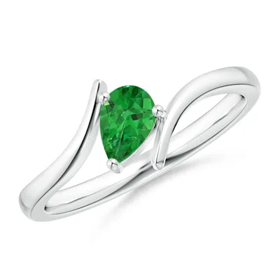 Angara Bypass Pear-shaped Tsavorite Ring In Green