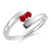 Angara Bypass Round Ruby Two Stone Ring In White Gold/medium Red